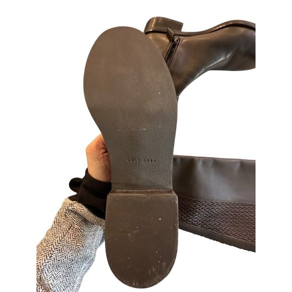 Cole Haan Women's Brown Stretch Rockland Tall Leather Riding Boots Size 7 - Picture 4 of 8